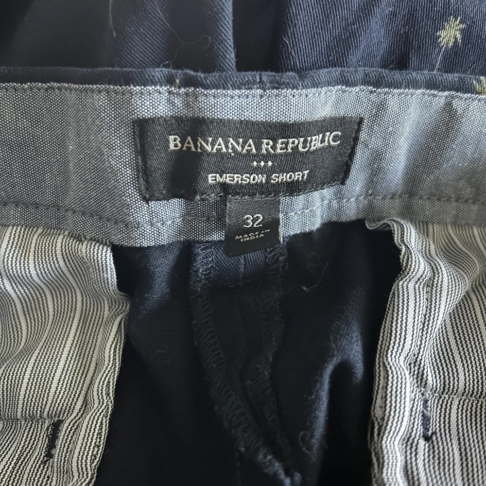 Banana‎ Republic Mens Emerson Shorts 32 Navy All Over Print Vacay Preppy